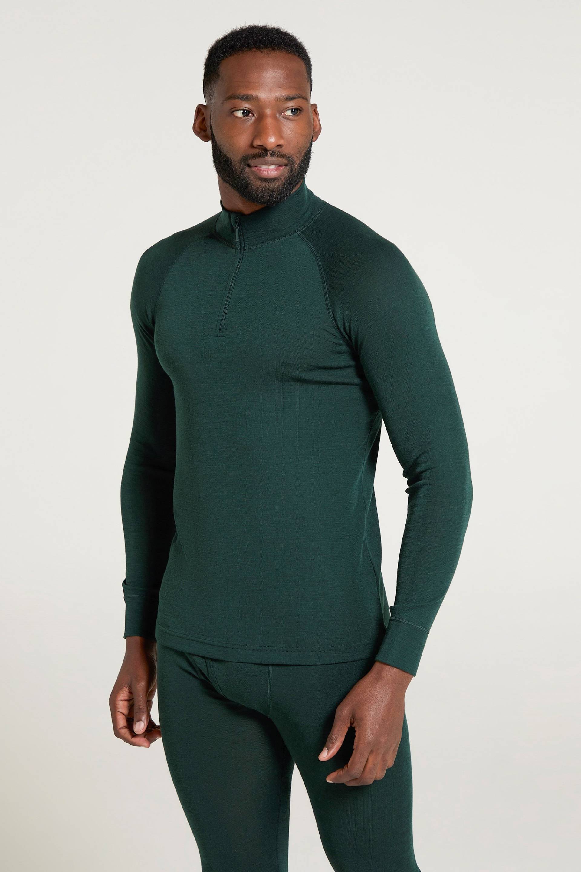Merino II Herren Langarmshirt mit Reißverschluss - Grün Merino II Herren Langarmshirt mit Reißverschluss - Grün von Mountain Warehouse