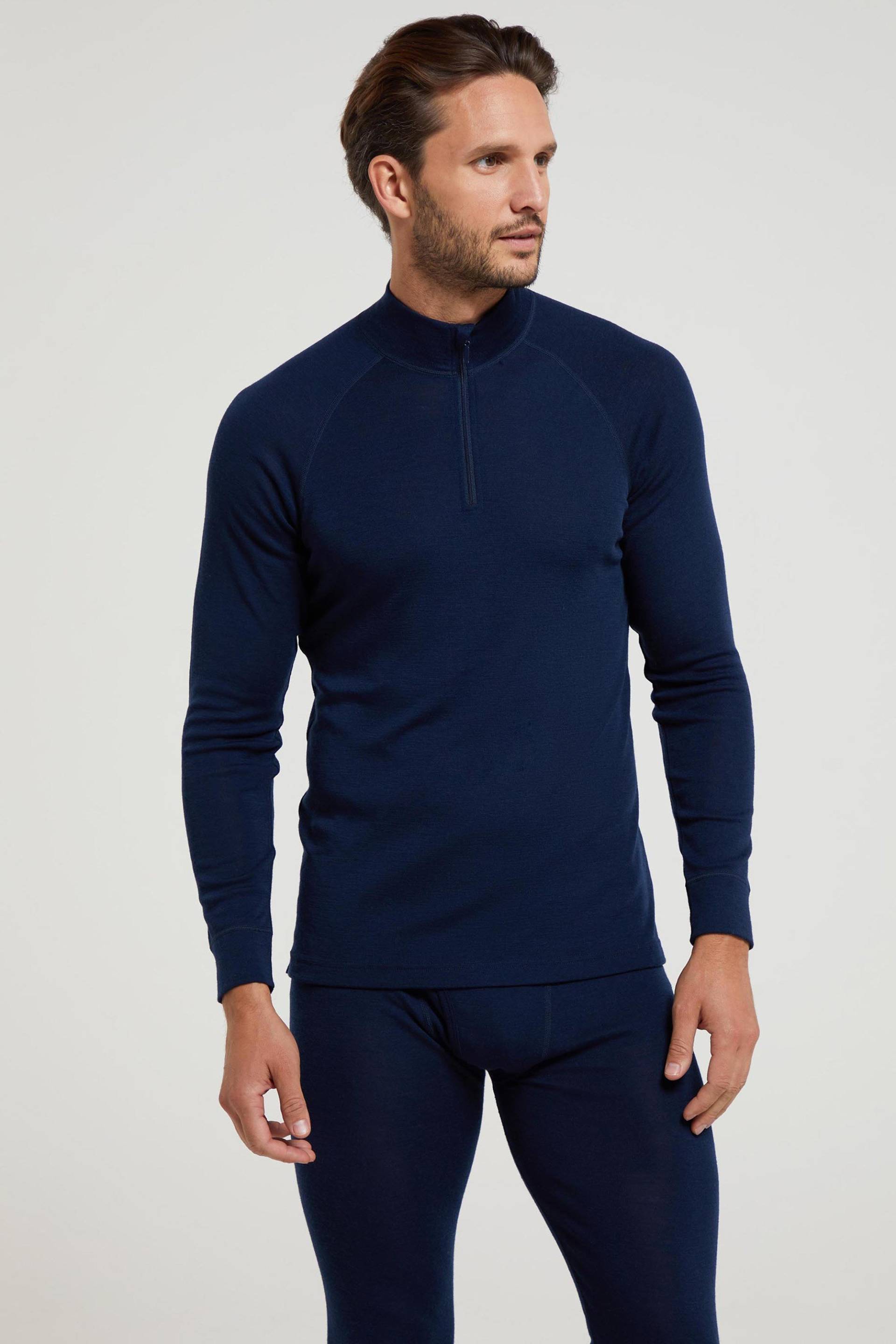 Merino II Herren Langarmshirt mit Reißverschluss - Marineblau Merino II Herren Langarmshirt mit Reißverschluss - Marineblau von Mountain Warehouse