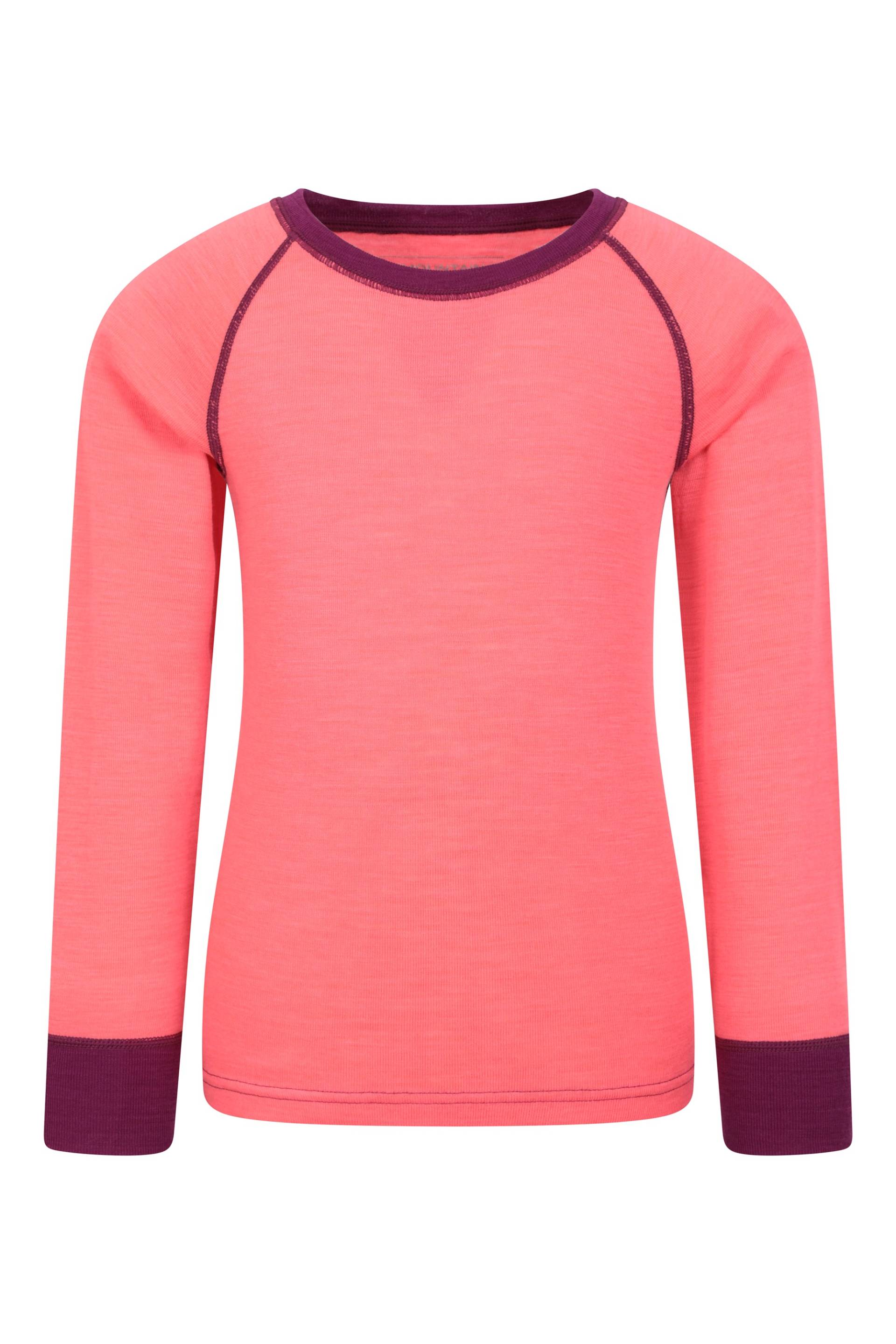 Merino Rundhals Kinder Thermo-Oberteil - Intensiv Pink von Mountain Warehouse