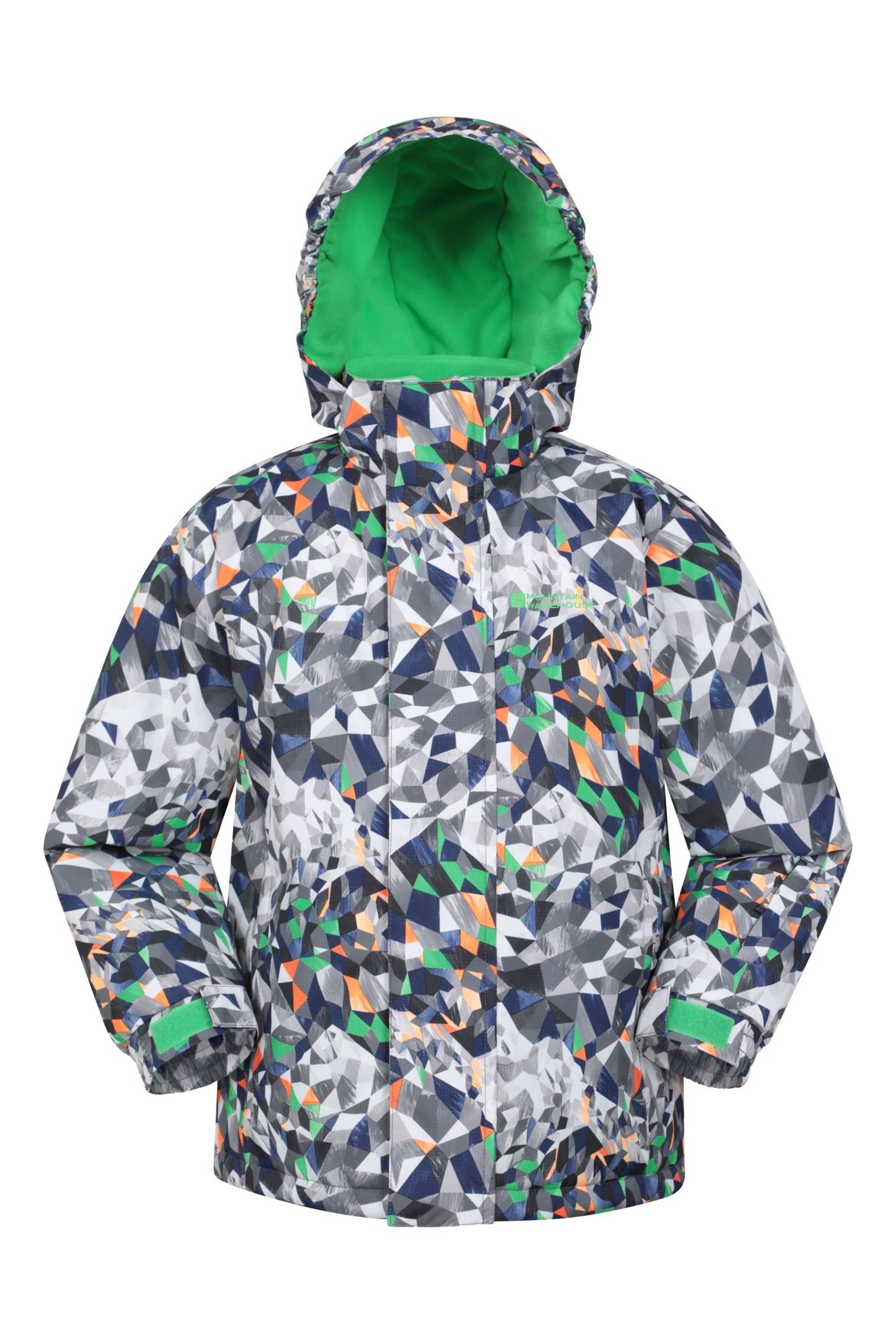 Mogal Gemusterte Kinder-Skijacke - Grau von Mountain Warehouse