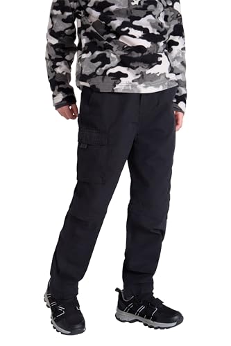 Mountain Warehouse Active Zip-Off-Kinderhose - Schrumpf- und lichtbeständige Wanderhose, schnell trocknende Cargohose für Jungen und Mädchen - für Camping, Reisen Schwarz Kinder 128 EU (7-8 Jahre) von Mountain Warehouse