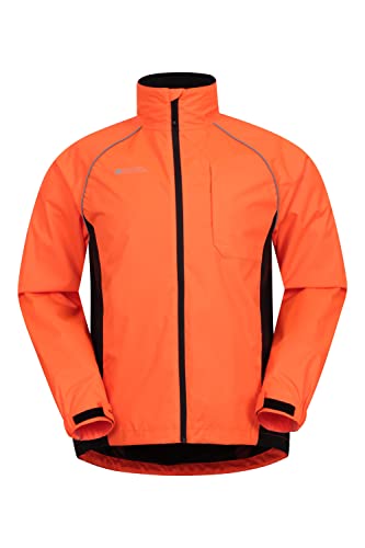 Mountain Warehouse Adrenaline Iso Viz Herren-Sportjacke - Fahrradjacke, reflektierende, wasserdichte und atmungsaktive Unisex-Outdoor-Regenjacke zum Laufen und Wandern Orange M von Mountain Warehouse