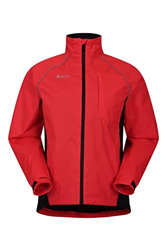 Mountain Warehouse Adrenaline Iso Viz Herren-Sportjacke - Fahrradjacke, reflektierende, wasserdichte und atmungsaktive Unisex-Outdoor-Regenjacke zum Laufen und Wandern Rot XXL von Mountain Warehouse