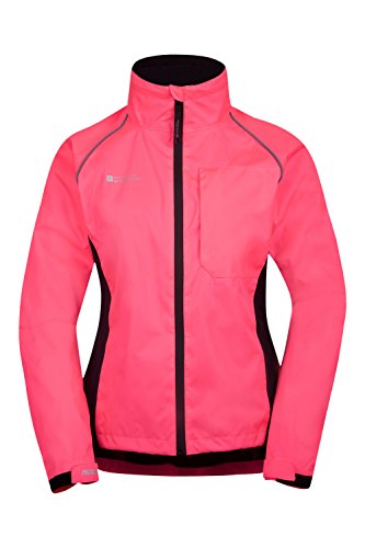 Mountain Warehouse Adrenaline wasserdichte Damen-Regenjacke - als atmungsaktive Reitjacke, Fahrradjacke, Laufjacke oder Trainingsjacke für Damen bei Regen geeignet leuchtendes Pink 40 von Mountain Warehouse