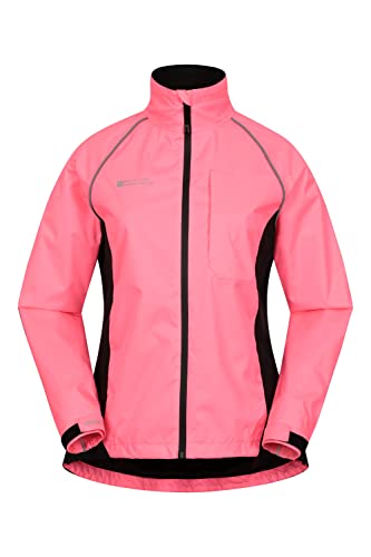 Mountain Warehouse Adrenaline wasserdichte Damen-Regenjacke - als atmungsaktive Reitjacke, Fahrradjacke, Laufjacke oder Trainingsjacke für Damen bei Regen geeignet leuchtendes Pink 36 von Mountain Warehouse