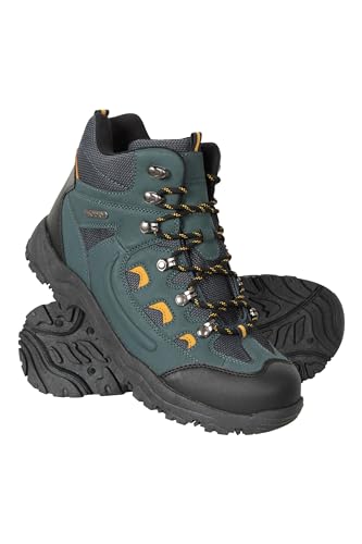 Mountain Warehouse Adventurer Mens Waterproof Boots - IsoDry Schuhe mit Synthetik-Obermaterial, Mesh-Futter, Deep Lugs & EVA Dämpfung - Frühling Sommer, Wandern & Outdoor Blau Herren-Schuhgröße 42 EU von Mountain Warehouse