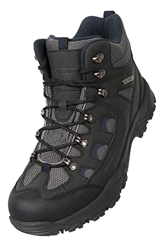 Mountain Warehouse Adventurer Regenstiefel für Herren - wasserdichte Wanderschuhe aus Synthetik und Textil für Herren, zusätzlicher Grip - Allwetterschuhe zum Wandern Schwarz 41 von Mountain Warehouse