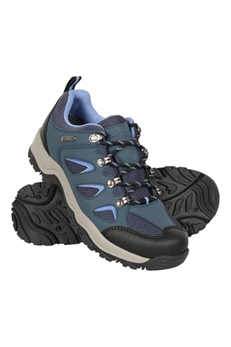Mountain Warehouse Adventurer wasserdichte Damenwanderschuhe – Synthetik und Netzobermaterial, Gepolstertes Fußbett Tiefes Profil – Herbst/Winter, Wandern, Outdoor Marine Damen-Schuhgröße 41 EU von Mountain Warehouse