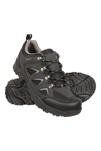 Mountain Warehouse Adventurer wasserdichte Herrenwanderschuhe – Sneakers mit Synthetik, Netzobermaterial, Gepolstertes Fußbett – Wandern, Outdoor Schwarz Herren-Schuhgröße 44 DE von Mountain Warehouse