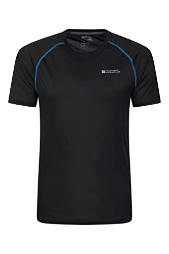 Mountain Warehouse Aero II Kurzarm-Top für Herren – leichtes T-Shirt, atmungsaktives Top – für Fitness, Sport, Outdoor Schwarz 4XL von Mountain Warehouse