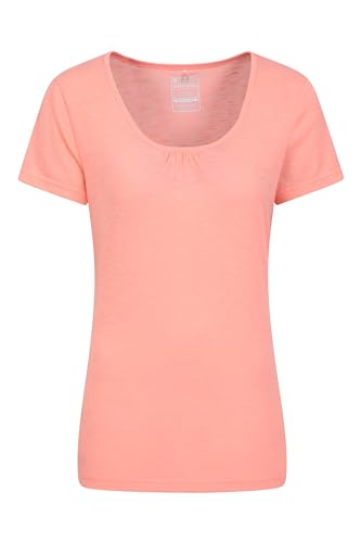 Mountain Warehouse Agra Damen-T-Shirt - Leichtes Damen-Sportshirt, schnell trocknendes, atmungsaktives, schweißableitendes Outdoor-Shirt - für Wandern und Freizeit Koralle 34 von Mountain Warehouse