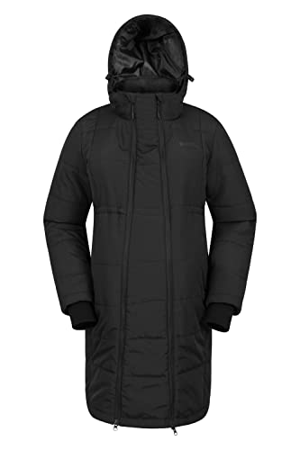 Mountain Warehouse Amethyst Lange Damen Umstands-Steppjacke Schwarz Damengröße EU 40 von Mountain Warehouse