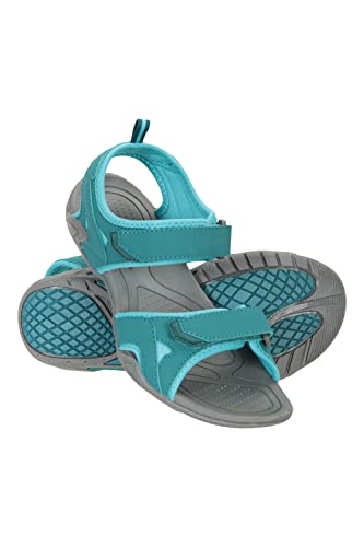 Mountain Warehouse Andros Sandalen für Damen - Herbst Winterschuhe, Textilfutter, Klettverschluss, Strand-Flipflops mit Phylon-Fußbett - Für Spaziergänge, Strand und Reisen Blaugrün 40 EU von Mountain Warehouse