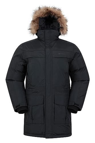 Mountain Warehouse Antarctic Extreme Daunenjacke für Herren - Winterjacke. Verstellbar, wasserfest, schnelltrocknend, atmungsaktiv Kohle XS von Mountain Warehouse