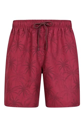 Mountain Warehouse Aruba Badeshorts für Herren, Badehose, leichte Boardshorts Strandshorts mit verstellbarem Kordelzug, Netzeinsatz - Für Urlaub & Pool Burgundrot 3XL von Mountain Warehouse