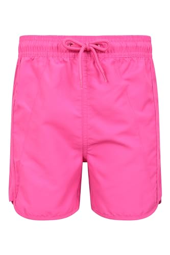 Mountain Warehouse Aruba-Kinderbadehose - leichte Strandhose, Mädchen/Jungen, Kurze Hose mit Netzfutter, elastische Taille – für die Ferien leuchtendes Pink 11-12 Jahre von Mountain Warehouse