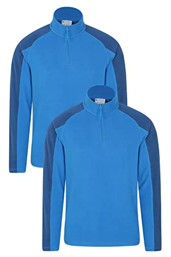 Mountain Warehouse Ashbourne Herren-Fleecepullover - Fleece-Sweater aus Microfleece für Herren, Anti-Fussel-Midlayer, Warm - Ideal für Outdoor, Winter, Sport, Wandern Marineblau S von Mountain Warehouse