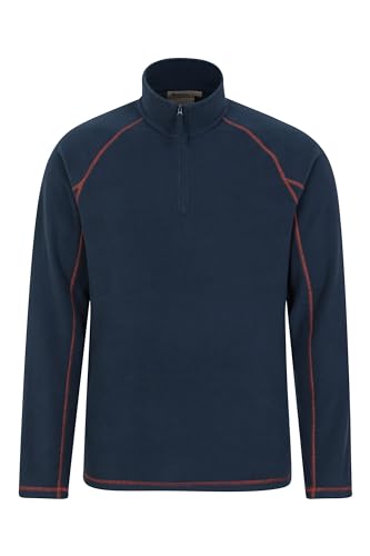 Mountain Warehouse Ashbourne Herren-Fleecepullover - Fleece-Sweater aus Microfleece für Herren, Anti-Fussel-Midlayer, Warm - Ideal für Outdoor, Winter, Sport, Wandern Marineblau XL von Mountain Warehouse