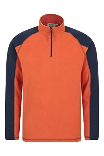 Mountain Warehouse Ashbourne Herren-Fleecepullover - Fleece-Sweater aus Microfleece für Herren, Anti-Fussel-Midlayer, Warm - Ideal für Outdoor, Winter, Sport, Wandern Orange 3XL von Mountain Warehouse