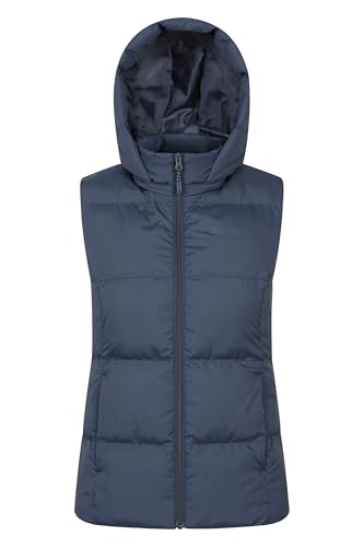 Mountain Warehouse Astral Gepolsterte Damenweste - wasserabweisender Damen-Körperwärmer, abnehmbare Kapuze, Mikrofaser-Isolierung - ideal für Outdoor, Sport, winter Dunkel Grau Damengröße EU 36 von Mountain Warehouse
