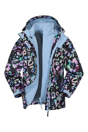 Mountain Warehouse Atom 3-in-1 wasserdichte Kinderjacke - Regenjacke mit versiegelten Nähten - abnehmbare Kapuze - Stretch-Bündchen, Mikrofleece Rosa Kinder 98 DE (2-3 Jahre) von Mountain Warehouse