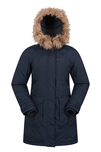 Mountain Warehouse Aurora Daunenjacke für Damen - Wasserfeste, atmungsaktive Winterjacke, versiegelte Nähte, daunenfestes Futter - Ideal für Camping im Winter Dunkelblau 38 von Mountain Warehouse