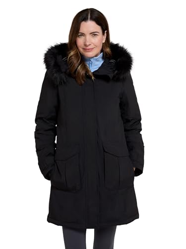 Mountain Warehouse Aurora Daunenjacke für Damen - Wasserfeste, atmungsaktive Winterjacke, versiegelte Nähte, daunenfestes Futter - Ideal für Camping im Winter Schwarz Damengröße EU 42 von Mountain Warehouse