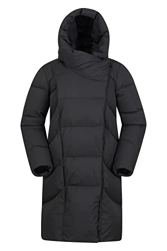 Mountain Warehouse Bequeme Damenjacke mit Daunenfüllung - wasserabweisende Winterjacke, Daunenbauschkraft 600, warme Pufferjacke - für Winterreisen & Alltag Schwarz 40 von Mountain Warehouse