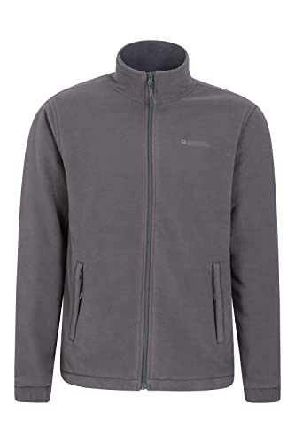 Mountain Warehouse Bernard Winddichte Herren-Fleecejacke - Winddicht, atmungsaktiv, Full Zip Baselayer, elastische Bündchen, Taschen, warme Winterjacke, Winter Dunkelgrau M von Mountain Warehouse