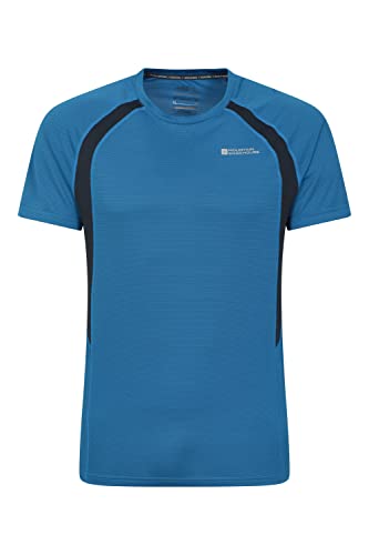 Mountain Warehouse Bryers IsoCool Männer T-Shirt - schnell trocknendes T-Shirt, atmungsaktives Top, leicht, pflegeleicht - ideal zum Radfahren, Fitnessstudio, im Freien Marineblau Large von Mountain Warehouse