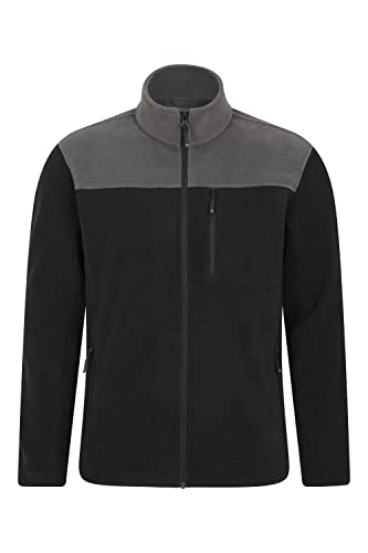 Mountain Warehouse Buchanan Fleece Für Herren - Wasserfeste Allwetterjacke, schnelltrocknend, atmungsaktiver Herrenmantel, Brusttasche, winter Dunkelgrau XS von Mountain Warehouse