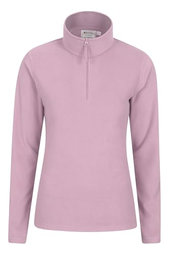 Mountain Warehouse Camber Fleece-Pullover für Damen - Warmer Damen-Pullover aus Baumwolle für den Winter mit Reisverschluss am Kragen, Outdoor-Pullover für Winter Hellrosa Large von Mountain Warehouse