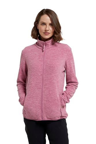 Mountain Warehouse Camber Fleece-Pullover für Damen - Warmer Damen-Pullover aus Baumwolle für den Winter mit Reisverschluss am Kragen, Outdoor-Pullover für Winter Hellrosa M von Mountain Warehouse