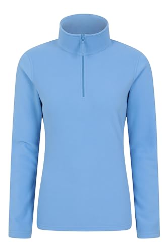 Mountain Warehouse Camber Fleece-Pullover für Damen - Warmer Damen-Pullover aus Baumwolle für den Winter mit Reisverschluss am Kragen, Outdoor-Pullover für Winter Intensiv Blau XXL von Mountain Warehouse