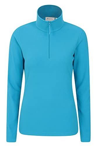 Mountain Warehouse Camber Fleece-Pullover für Damen - Warmer Damen-Pullover aus Baumwolle für den Winter mit Reisverschluss am Kragen, Outdoor-Pullover für Winter Kobalt Large von Mountain Warehouse