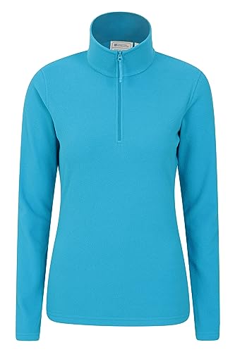 Mountain Warehouse Camber Fleece-Pullover für Damen - Warmer Damen-Pullover aus Baumwolle für den Winter mit Reisverschluss am Kragen, Outdoor-Pullover für Winter Kobalt S von Mountain Warehouse