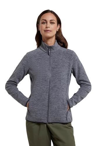 Mountain Warehouse Camber Fleece-Pullover für Damen - Warmer Damen-Pullover aus Baumwolle für den Winter mit Reisverschluss am Kragen, Outdoor-Pullover für Winter Kohle M von Mountain Warehouse