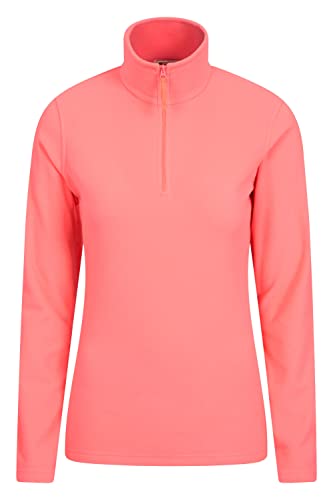 Mountain Warehouse Camber Fleece-Pullover für Damen - Warmer Damen-Pullover aus Baumwolle für den Winter mit Reisverschluss am Kragen, Outdoor-Pullover für Winter Rosa Diva XXS von Mountain Warehouse