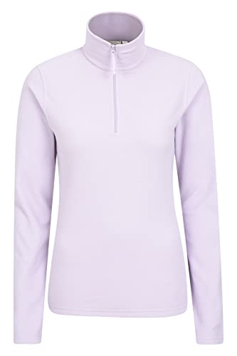 Mountain Warehouse Camber Fleece-Pullover für Damen - Warmer Damen-Pullover aus Baumwolle für den Winter mit Reisverschluss am Kragen, Outdoor-Pullover für Winter Violett M von Mountain Warehouse