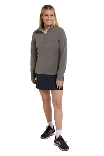 Mountain Warehouse Camber Half Zip Women's Fleece - Leichtes, warmes & kuscheliges Half Zip Sweatshirt Top - Ideal für Camping, Outdoor, Reisen & Wandern Dunkel Grau Small von Mountain Warehouse