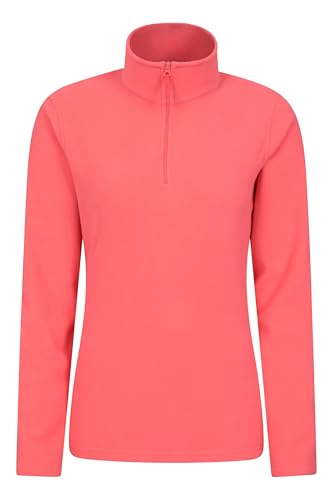 Mountain Warehouse Camber Half Zip Women's Fleece - Leichtes, warmes & kuscheliges Half Zip Sweatshirt Top - Ideal für Camping, Outdoor, Reisen & Wandern Intensiv Pink Small von Mountain Warehouse