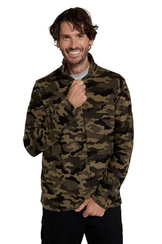 Mountain Warehouse Camber II Mens Half-Zip Fleece - Microfleece Sweatshirt Everyday Wear - Herbst Winter, Outdoor, Reisen & Wandern Camouflage 4X-Large von Mountain Warehouse