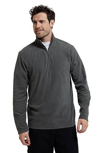 Mountain Warehouse Camber II Mens Half-Zip Fleece - Microfleece Sweatshirt Everyday Wear - Herbst Winter, Outdoor, Reisen & Wandern Dunkel Grau X-Large von Mountain Warehouse
