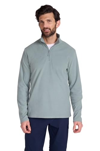 Mountain Warehouse Camber II Mens Half-Zip Fleece - Microfleece Sweatshirt Everyday Wear - Herbst Winter, Outdoor, Reisen & Wandern Blassgrün 2X-Large von Mountain Warehouse