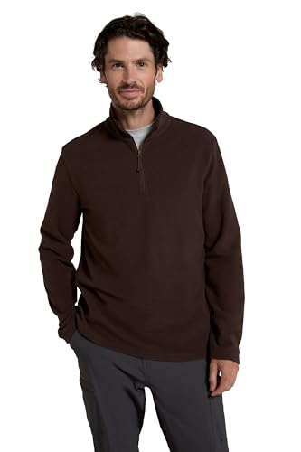 Mountain Warehouse Camber II Mens Half-Zip Fleece - Microfleece Sweatshirt Everyday Wear - Herbst Winter, Outdoor, Reisen & Wandern Braun X-Large von Mountain Warehouse