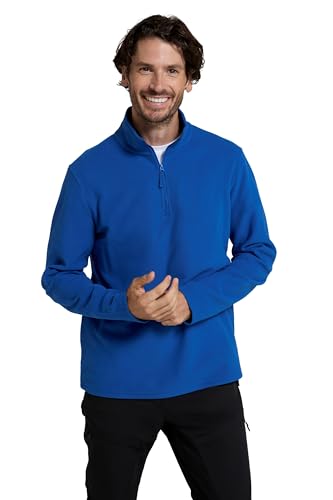 Mountain Warehouse Camber II Mens Half-Zip Fleece - Microfleece Sweatshirt Everyday Wear - Herbst Winter, Outdoor, Reisen & Wandern Kobalt 3X-Large von Mountain Warehouse