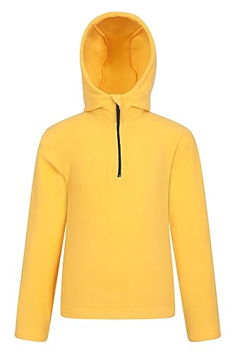 Mountain Warehouse Camber Microfleece-Kapuzenpullover für Kinder – atmungsaktive Jacke, schnell trocknend, Winter Dunkelgelb 7-8 Jahre von Mountain Warehouse