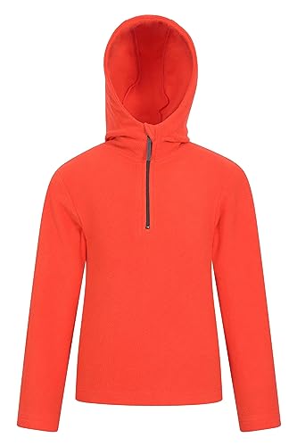 Mountain Warehouse Camber Microfleece-Kapuzenpullover für Kinder – atmungsaktive Jacke, schnell trocknend, Winter Orange 7-8 Jahre von Mountain Warehouse