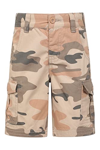 Mountain Warehouse Cargoshorts für Kinder - Kurze Hose aus 100% Baumwolle, Verstellbarer Bund, weiche Herbst Wintershorts, pflegeleicht - Für Camping, Reisen Camouflage 9-10 Jahre von Mountain Warehouse