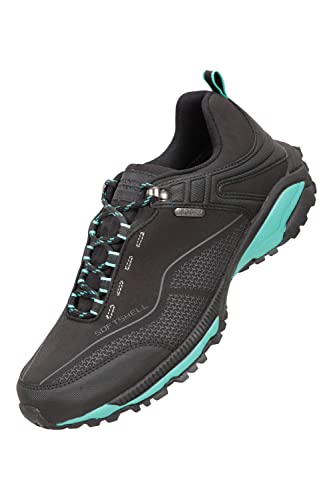 Mountain Warehouse Collie wasserdichte Damen-Schuhe - leichte, atmungsaktive Wanderschuhe, Laufschuhe und Sportschuhe oder als Überschuhe fürs Fahrrad bei Regen Schwarz 39 EU von Mountain Warehouse